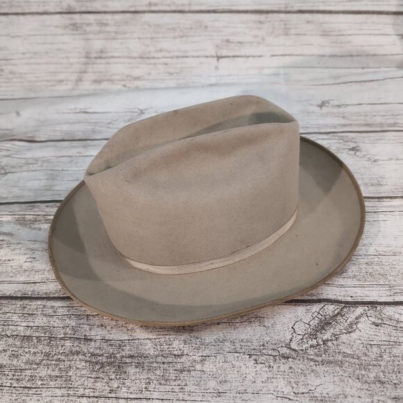 Vintage Royal Stetson Open Road Beige Felt Cowboy Hat – Men’s - Picture 4 of 10